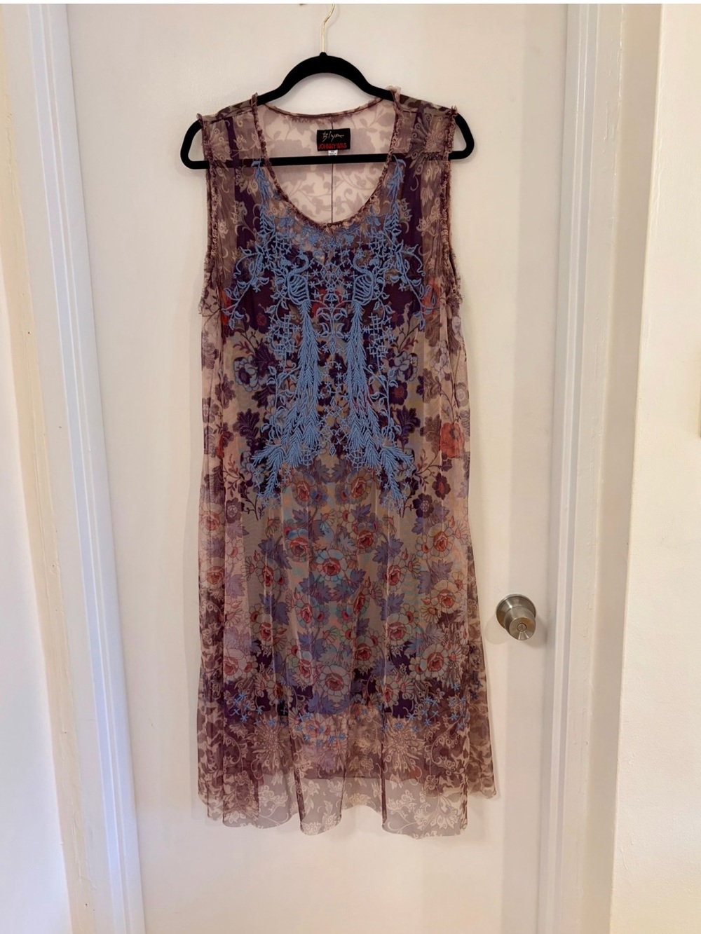 Johnny Was mesh midi dress with slip dress underneath, XXL - Picture 2 of 9